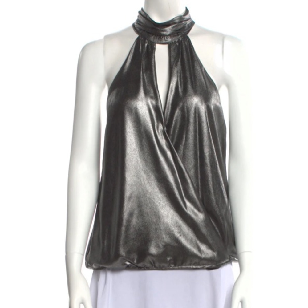 Parker Halterneck Sleeveless Metallic Blouse Size XS
